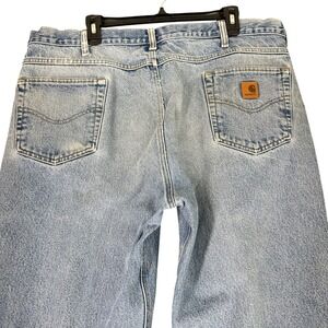 Carhartt Relaxed Fit Tapered Leg Jeans Light Wash Denim 40 32 Men Workwear